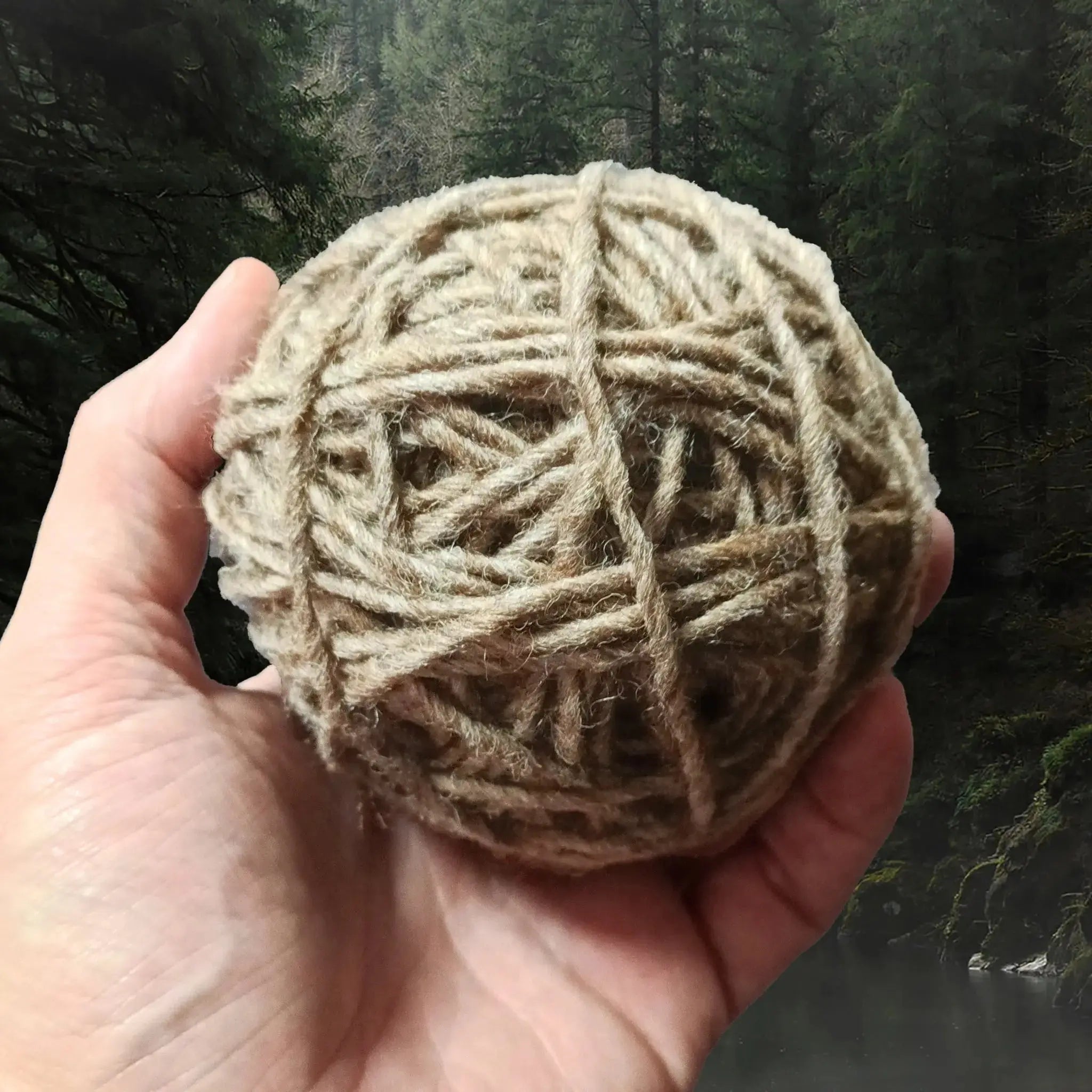 Natural Brown Shetland Wool Yarn Balls for Nailbinding and Tablet Weaving in Hand