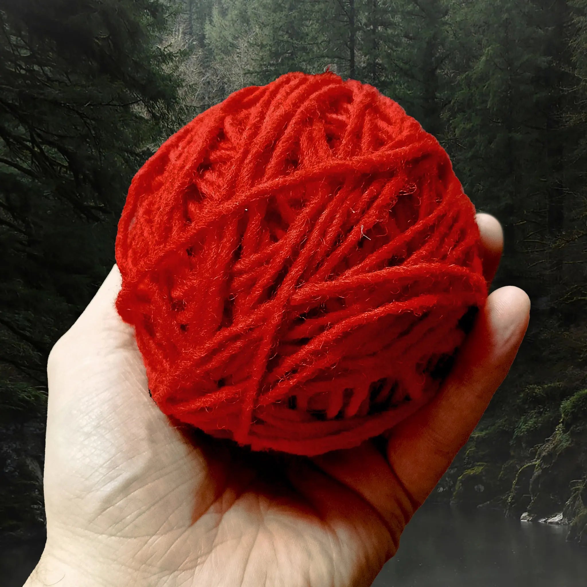 Madder Red Shetland Wool Yarn Balls for Nailbinding and Tablet Weaving in Hand