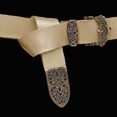 High Status Viking Belt With Bronze Fittings - Natural Veg Tan / Gokstad - Belts & Fittings