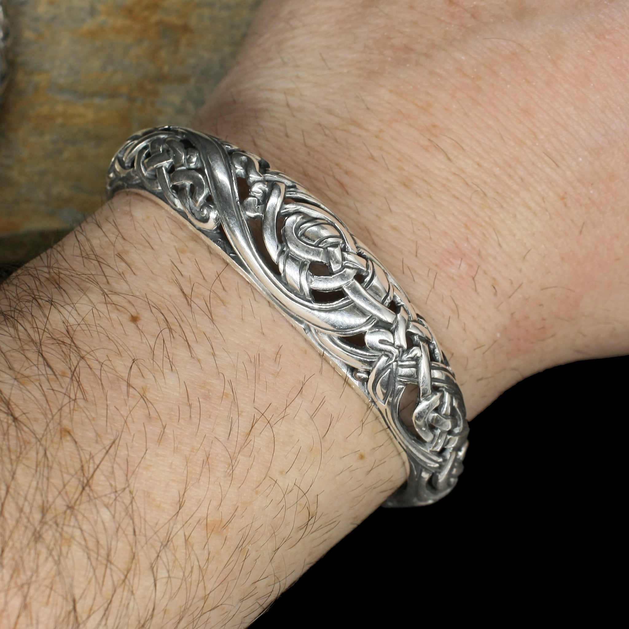 Silver Urnes Dragon Bracelet on Wrist