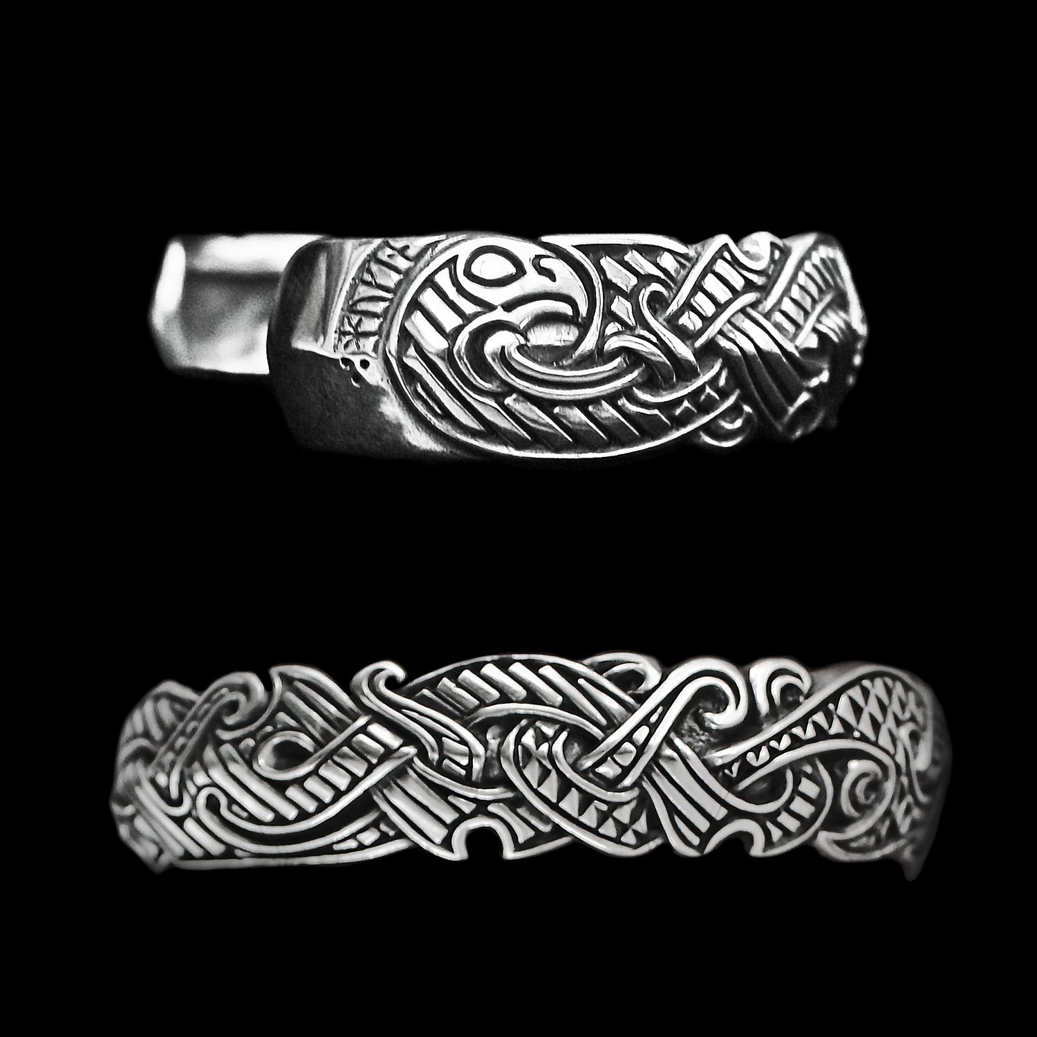Silver Viking Raven Arm Ring - Viking Jewelry