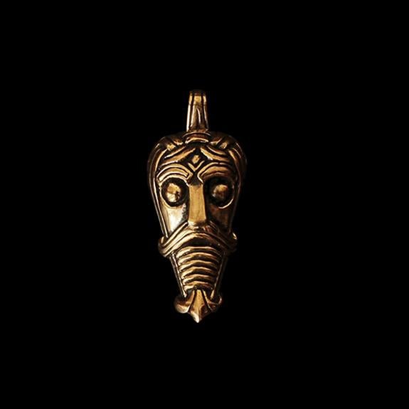 Danish Viking God Mask Pendant - Bronze - Viking Pendants