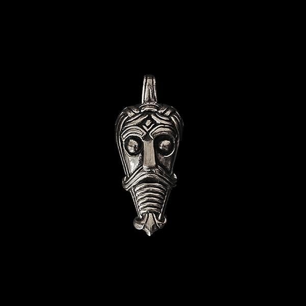 Danish Viking God Mask Pendant - Silver - Viking Pendants