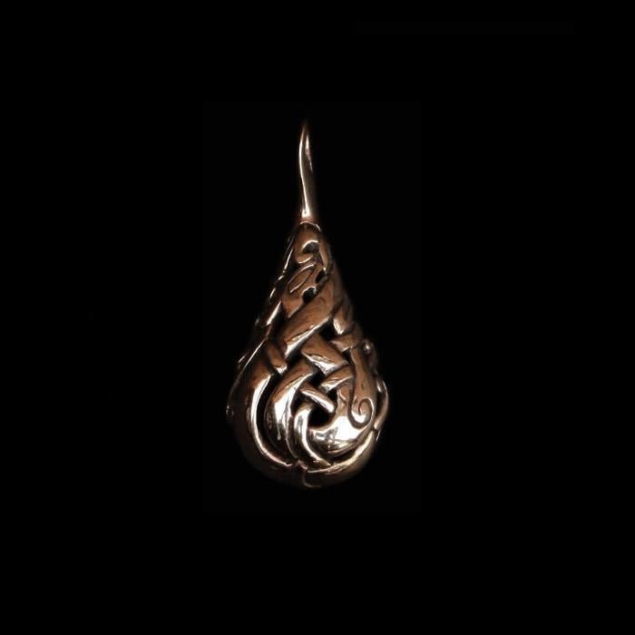 Urnes Lovers Teardrop Pendant - Bronze - Viking Pendants