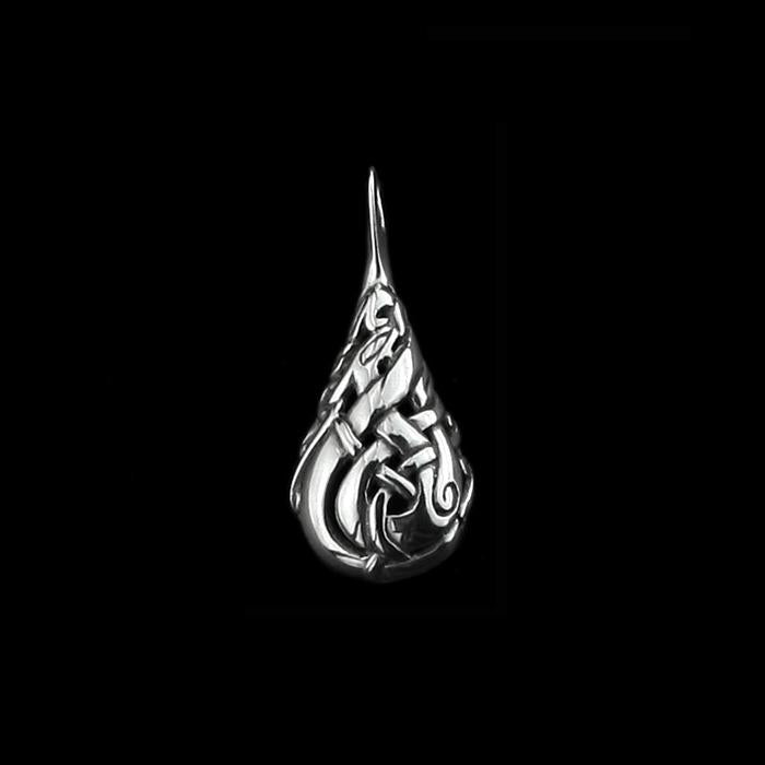 Urnes Lovers Teardrop Pendant - Silver - Viking Pendants