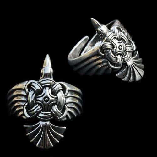Silver Viking Raven Wing Ring - Small - Viking Rings