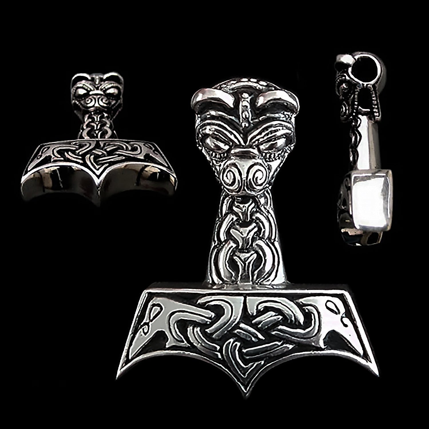 Large And Ferocious Thors Hammer - Silver - Thors Hammers