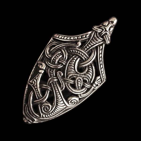 10th Century Viking Scabbard Chape with Wolf Head in Sterling Silver - Viking Weapons Accessories