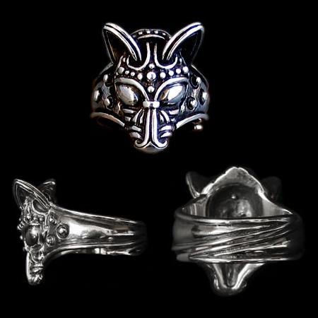 Silver Viking Wolf Head Ring - Viking Rings