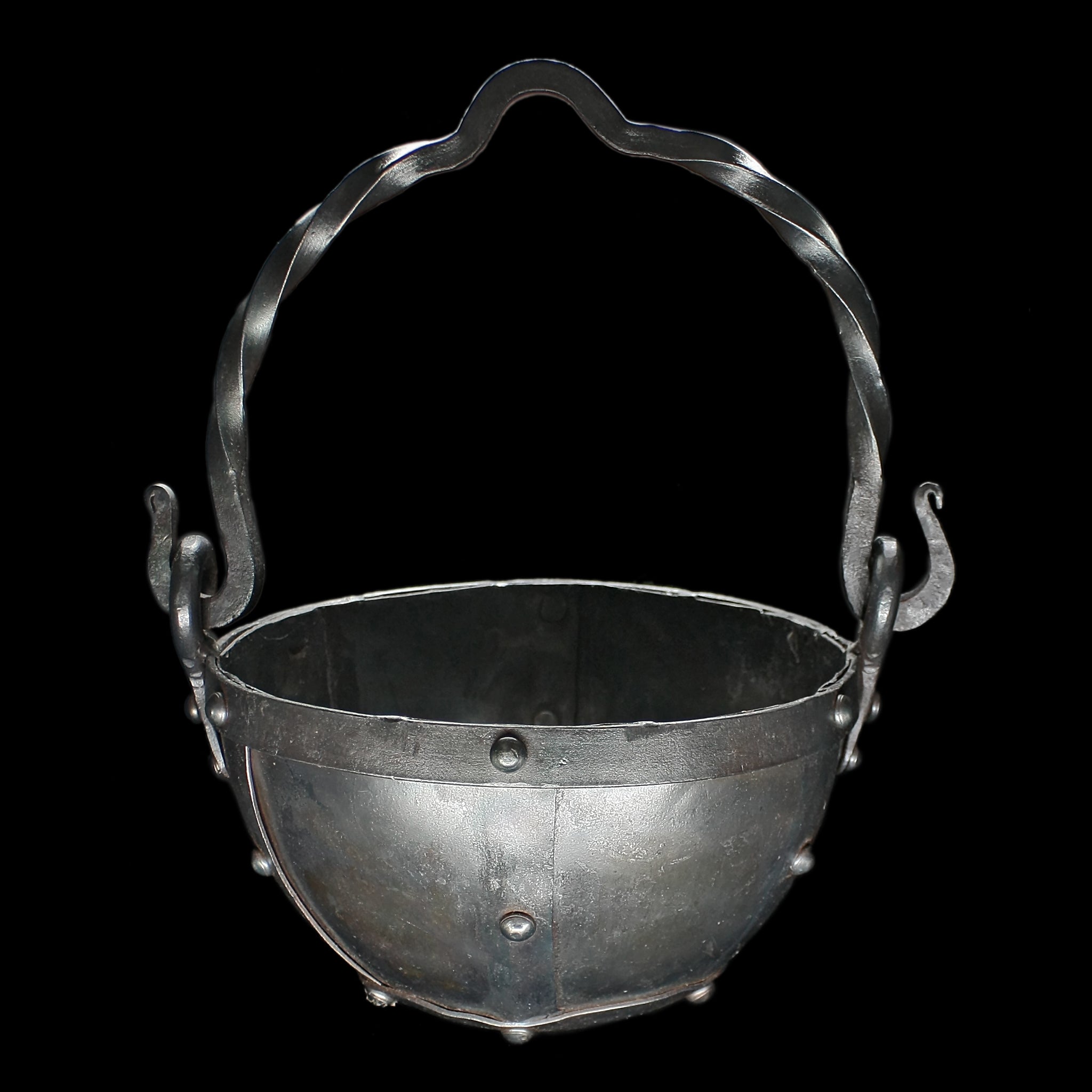 Hand-Forged Riveted Steel Cauldron from Oseberg - Medium