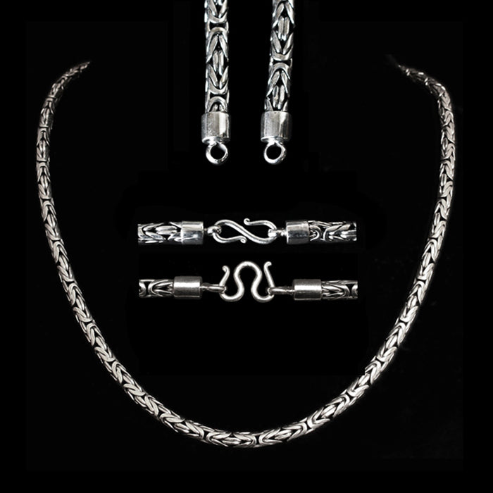 5mm Silver King Chain Necklace With Simple Loop Heads - Viking Jewelry