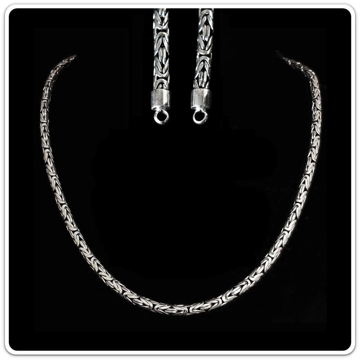 5mm Silver King Chain Necklace With Simple Loop Heads - Viking Necklaces