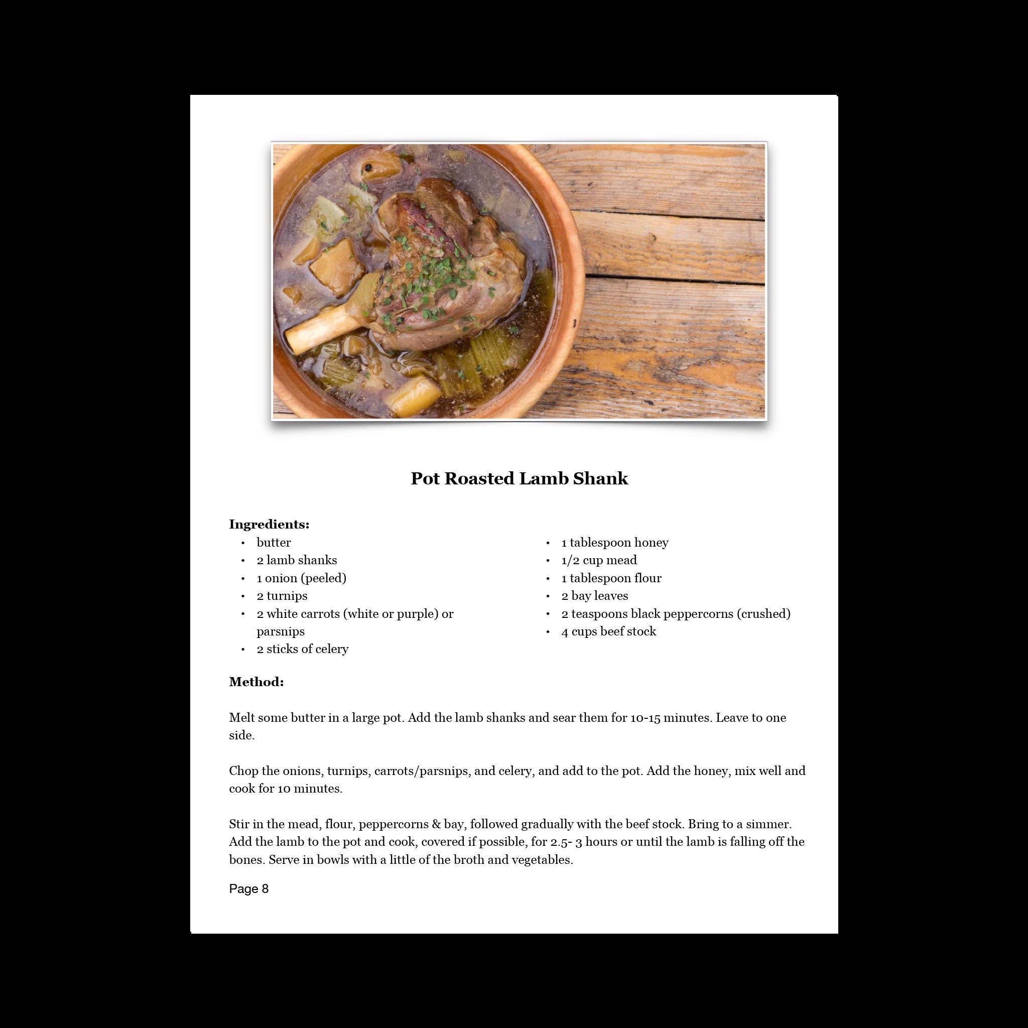 Eat Like a Viking Book Vol 2 -  Pot Roasted Lamb Shank