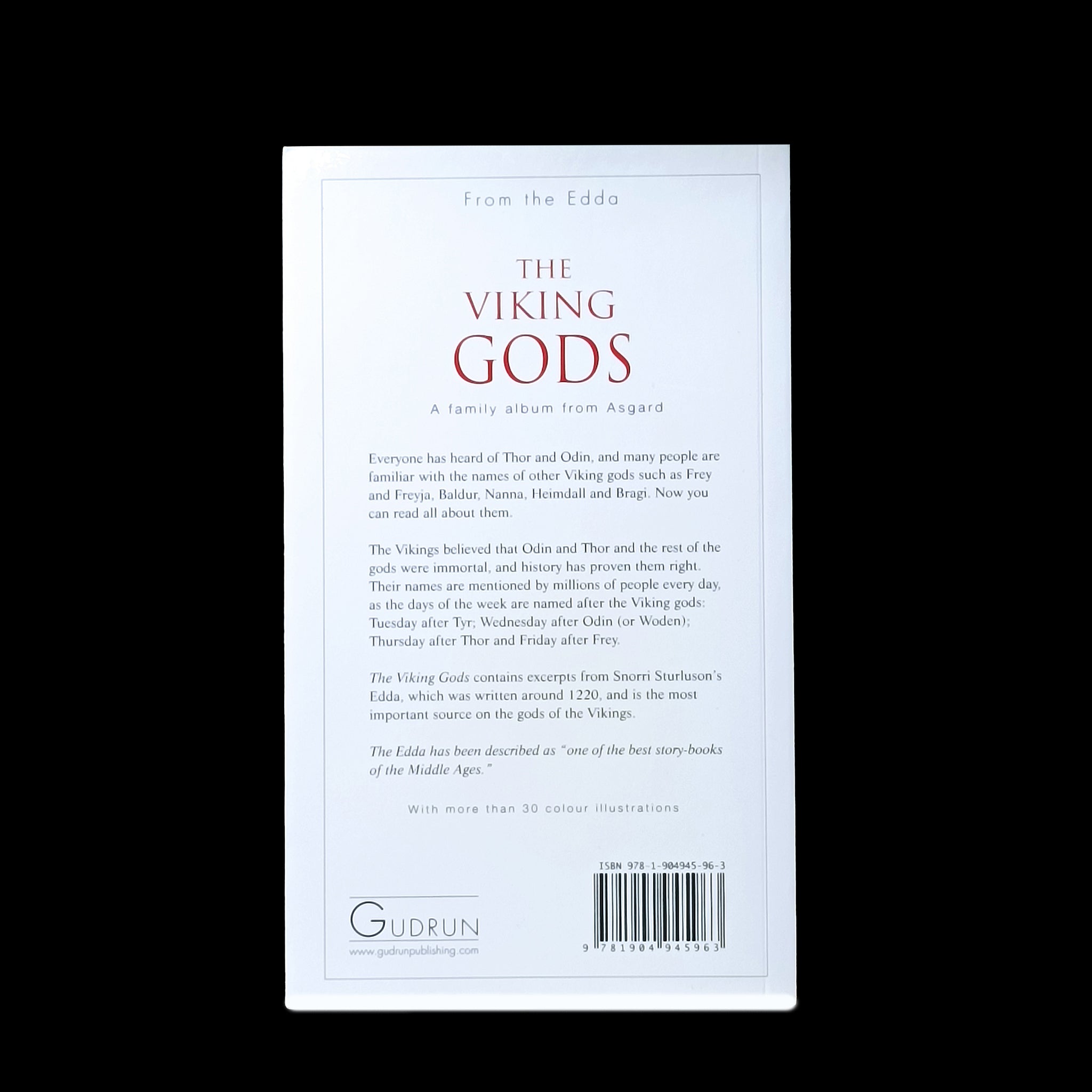 The Viking Gods Book - From Snorri Sturluson's Edda - Back Cover