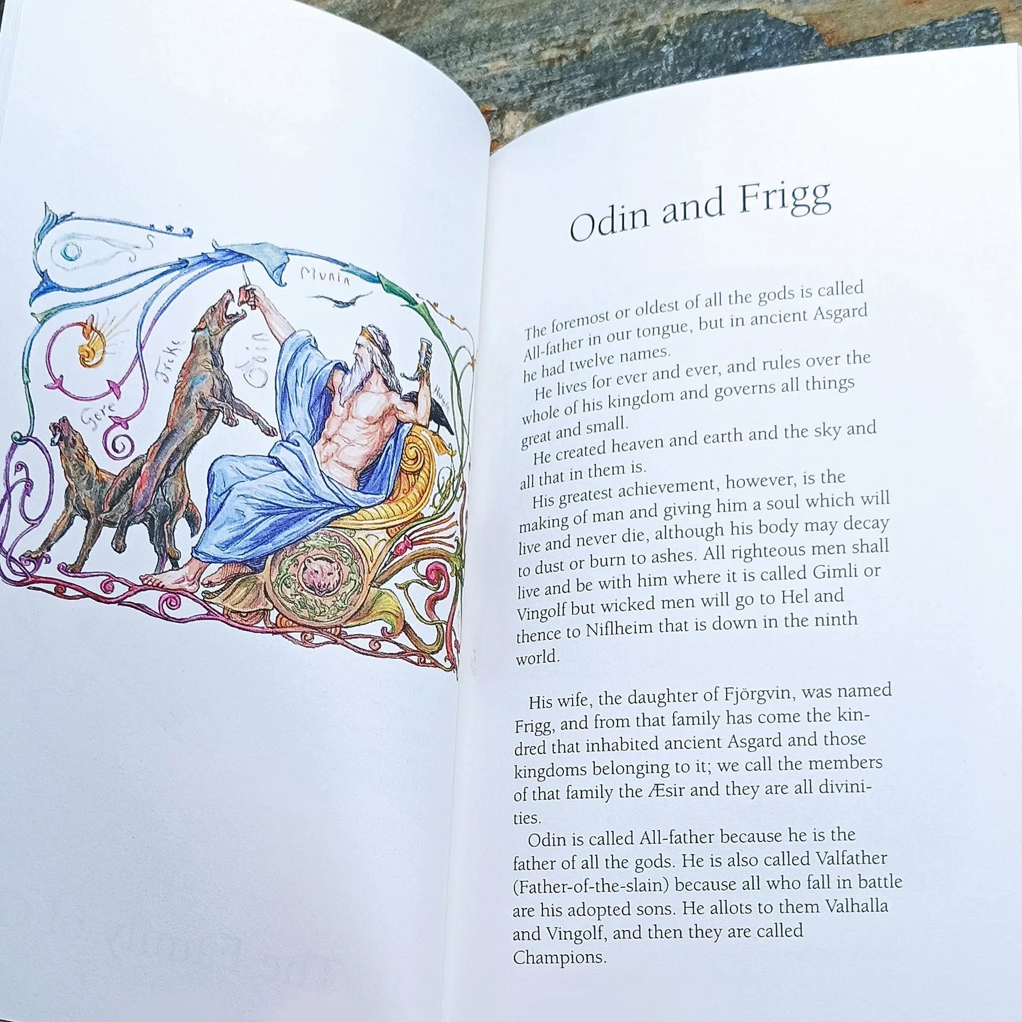 The Viking Gods Book - From Snorri Sturluson's Edda - Inside the book - Odin & Frigg