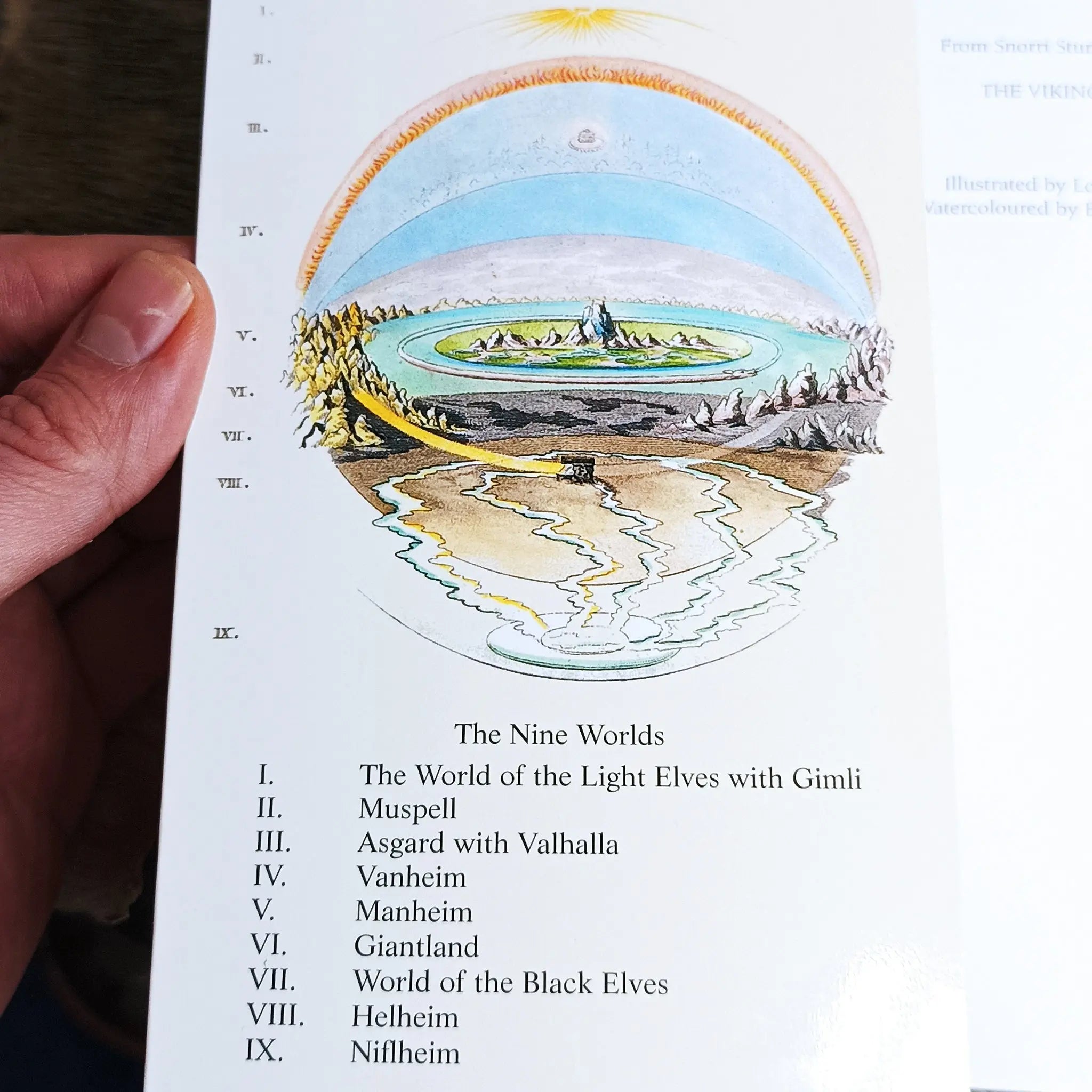 The Viking Gods Book - From Snorri Sturluson's Edda - Inside the book - The Nine Worlds