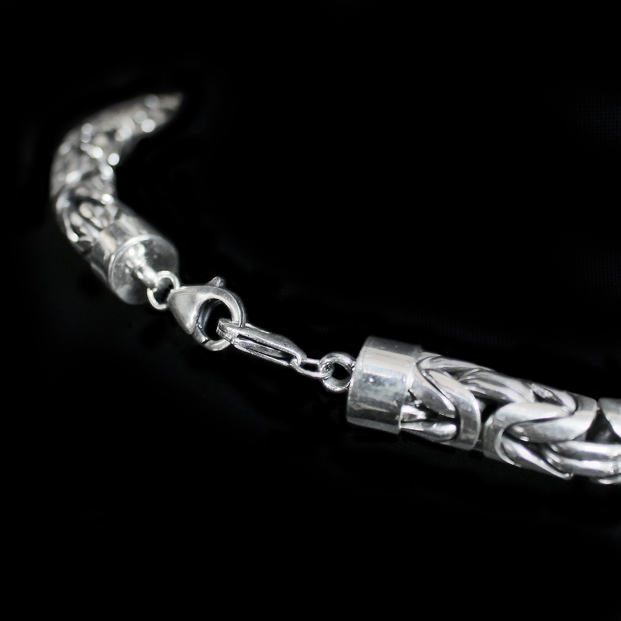 10mm Silver Double King Chain Necklace Back Closing Clasps