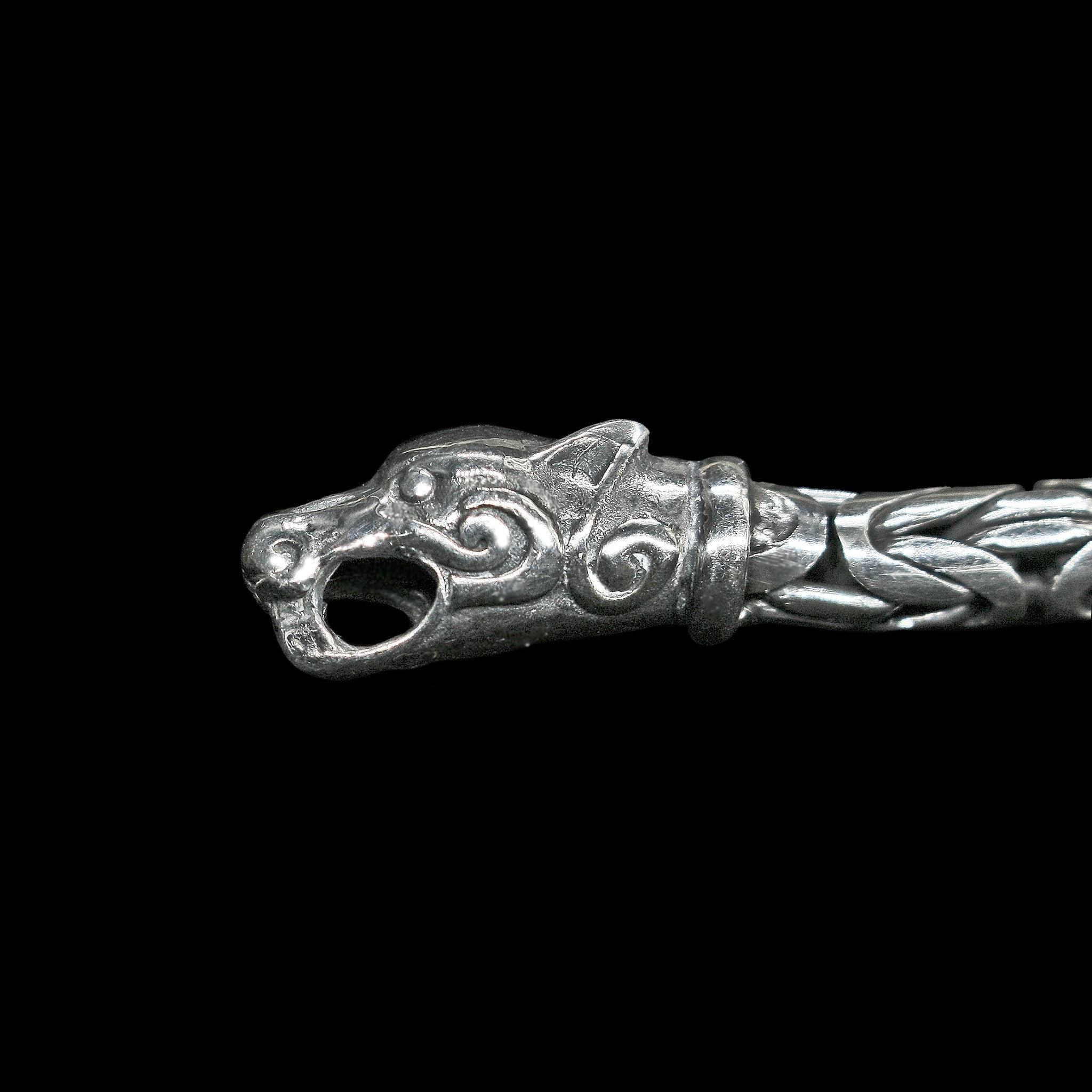 Silver Ferocious Wolf Terminal on 5mm King Chain