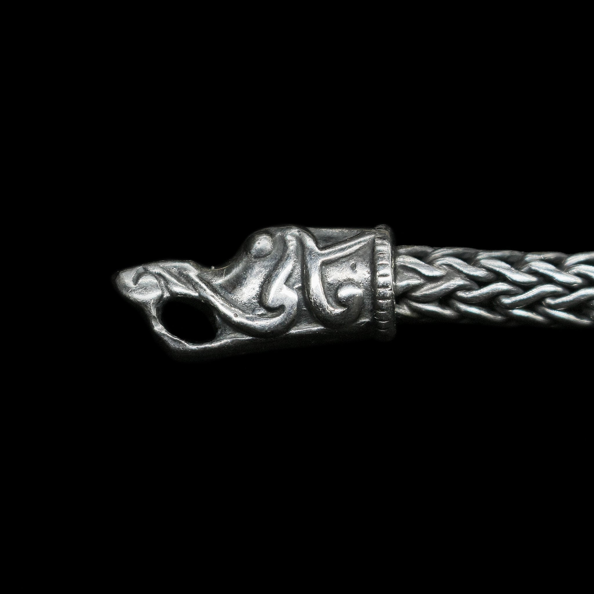 Silver Gotland Dragon Terminal on 5mm Silver Snake Chain