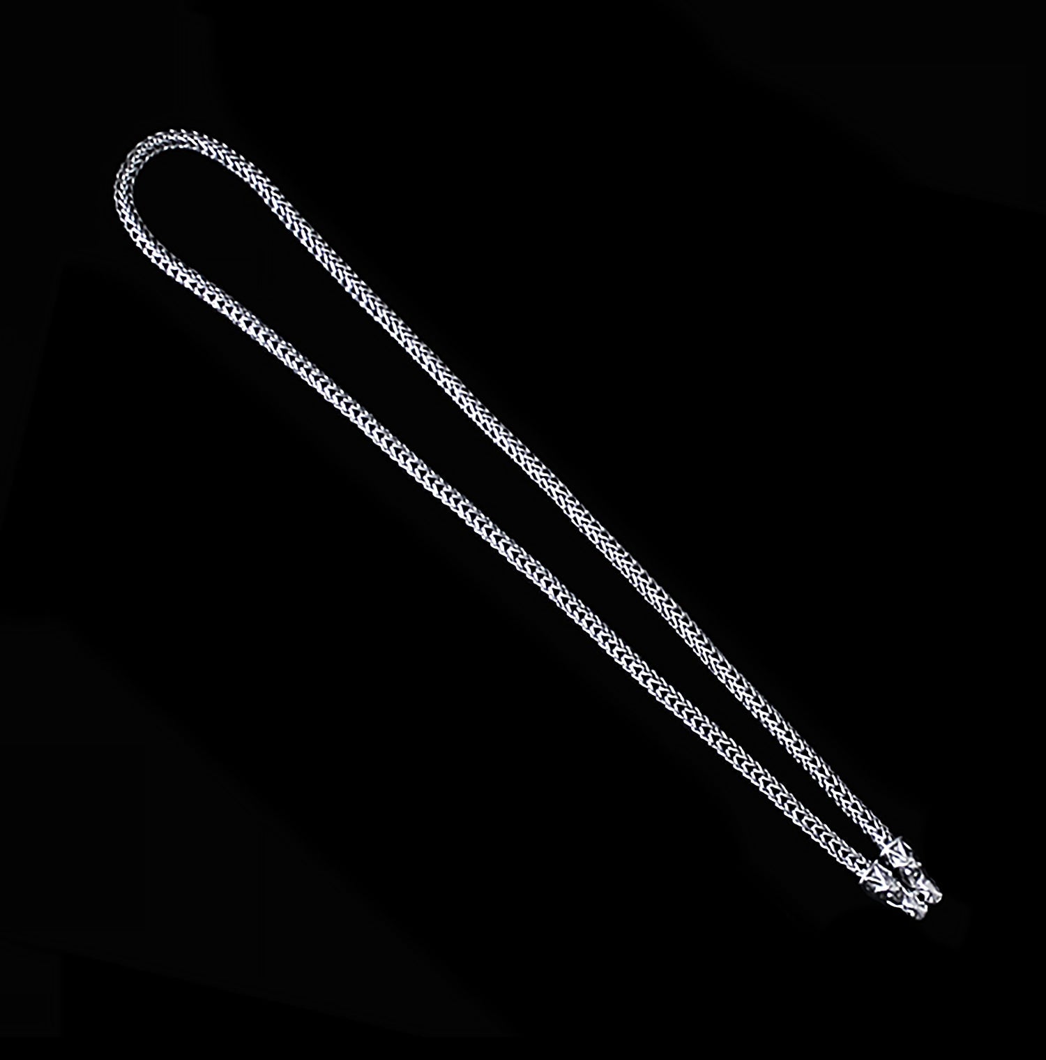 5mm Thick Silver Snake Chain Thors Hammer Necklace with Gotland Dragon Heads