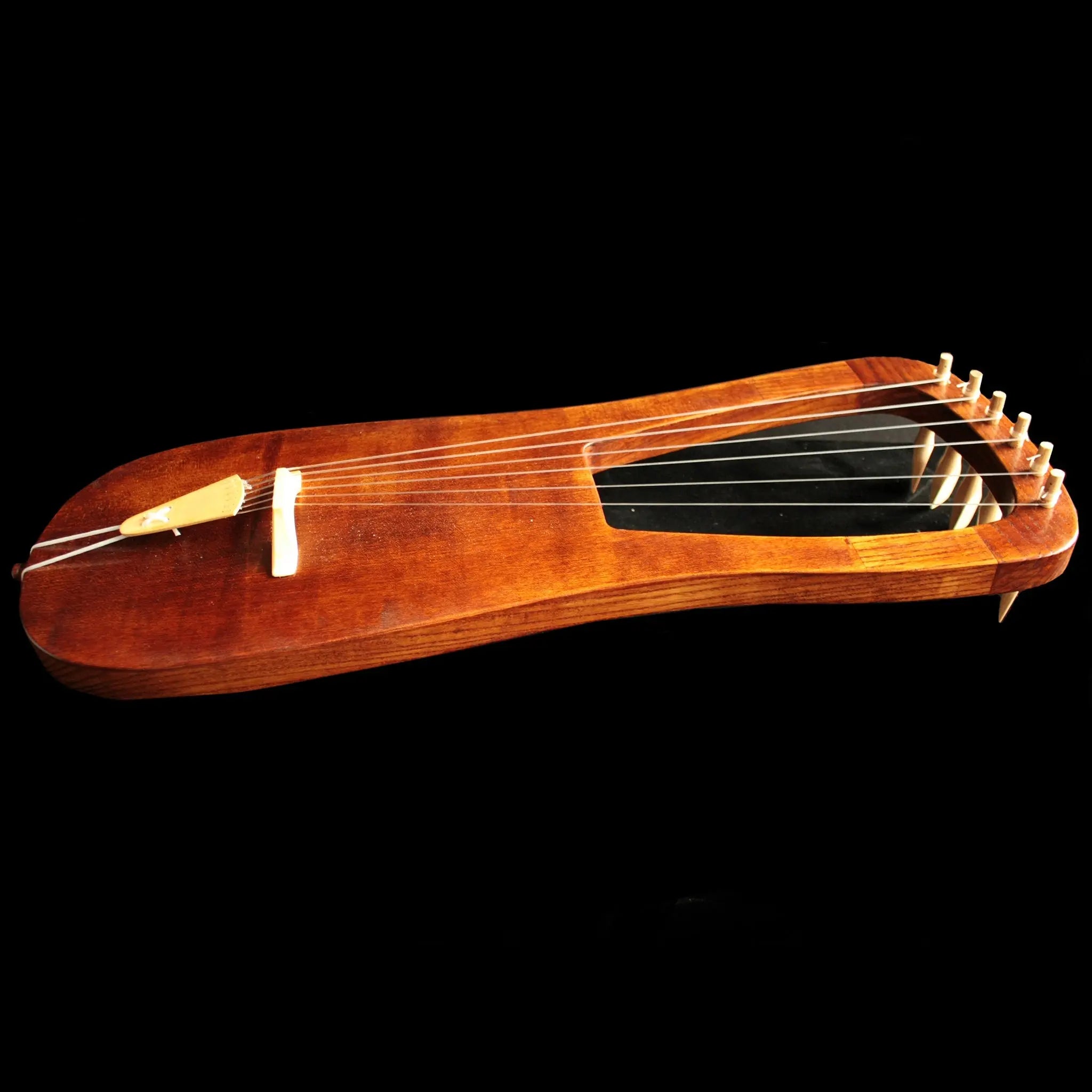 Handmade Dark Age Lyre in Mahogany Stain