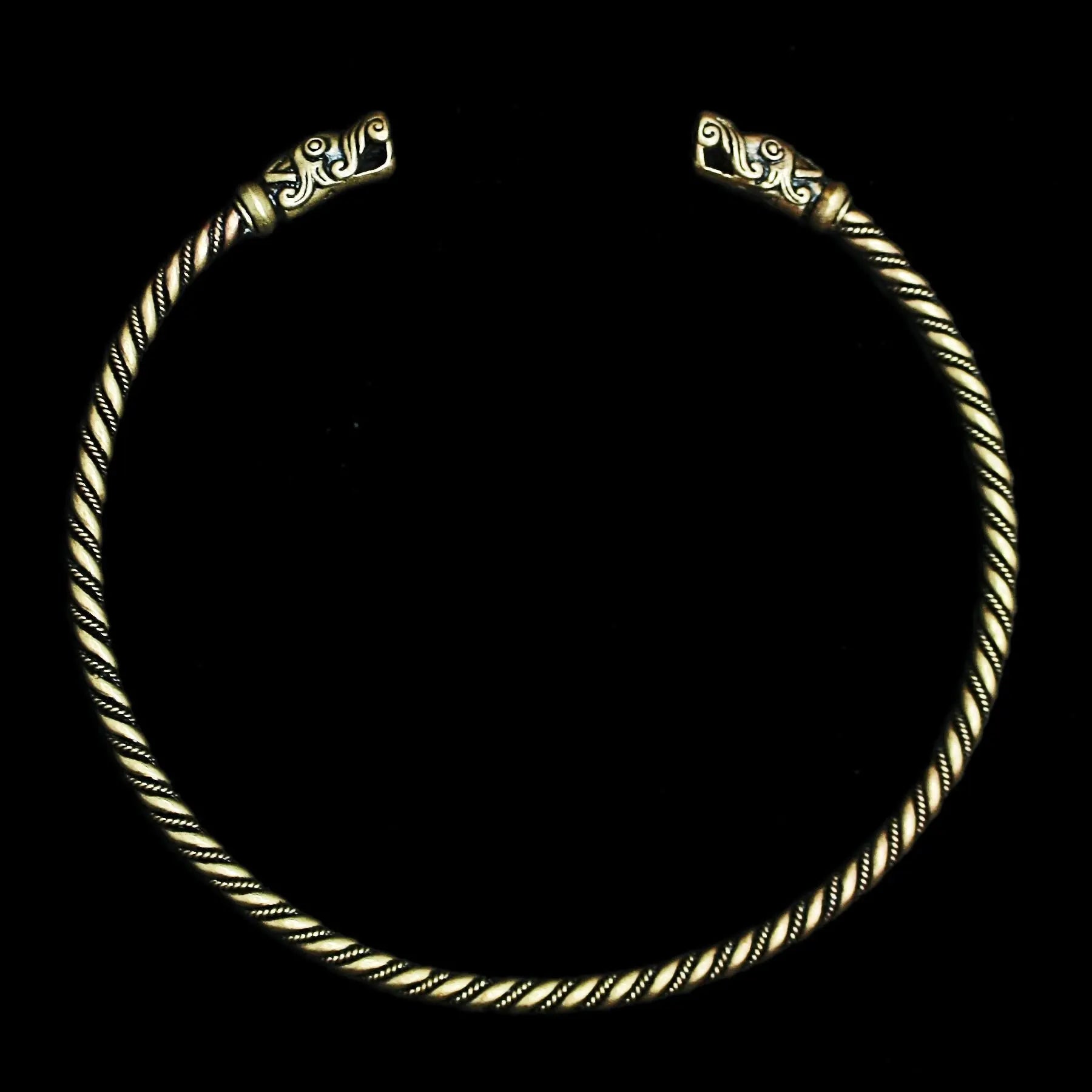 Bronze Twisted Gotland Dragon Neck Torque - Viking Jewelry