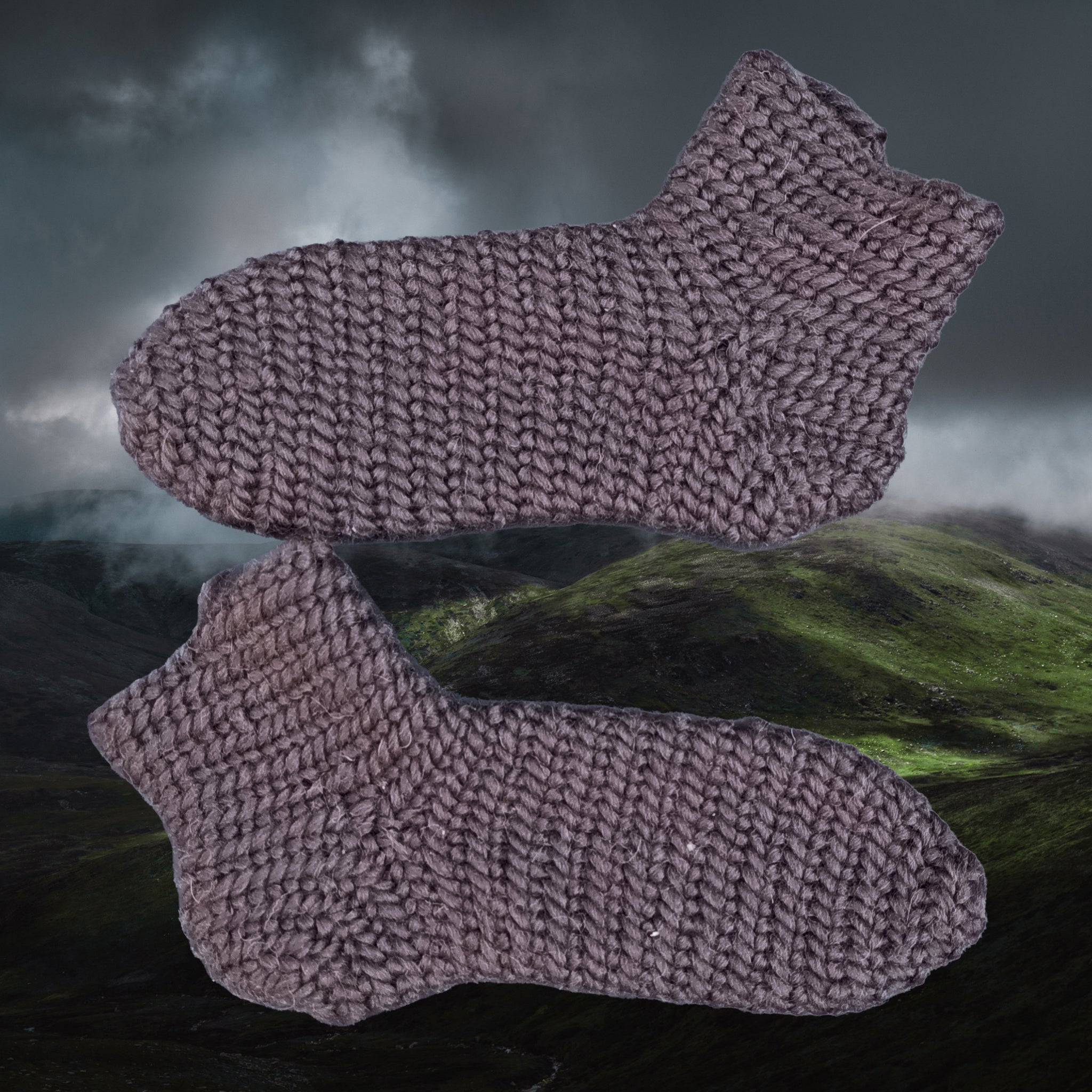 Wool Viking Nalbinding Socks - Dark Brown
