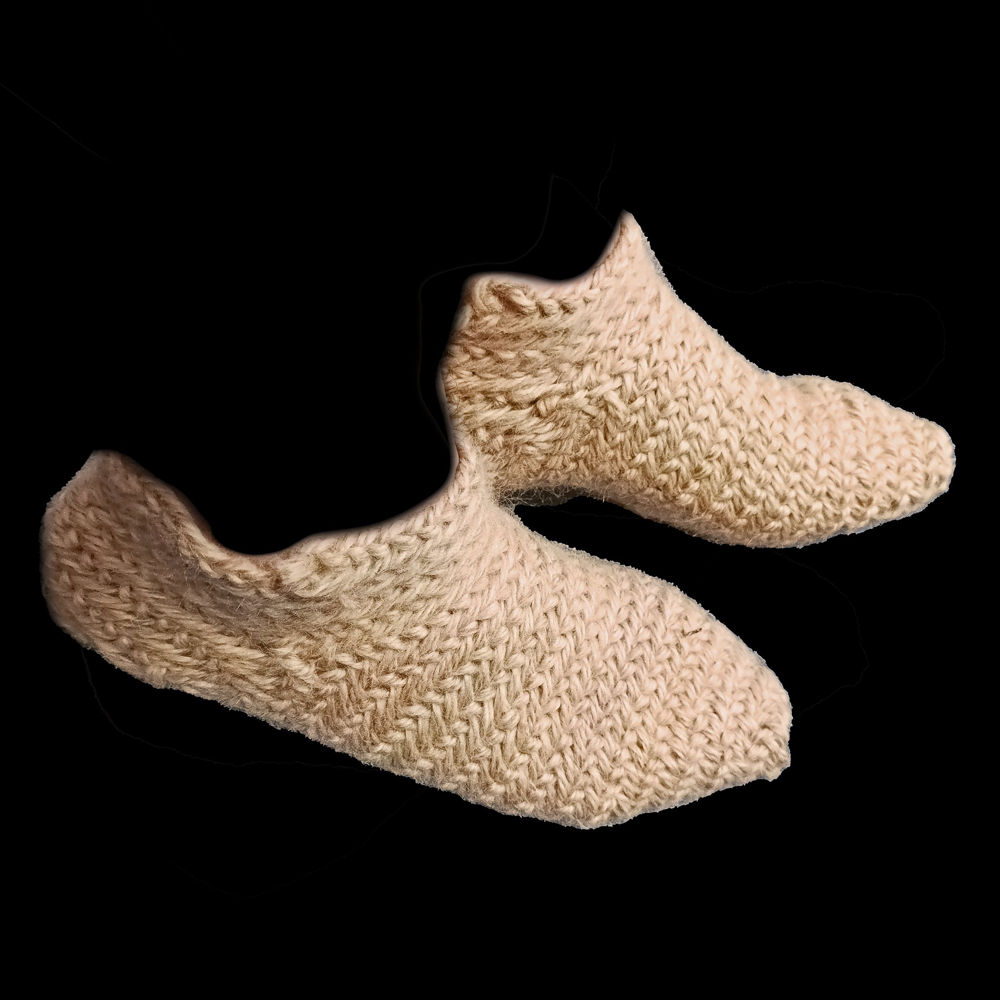 Wool Viking Nalbinding Socks on Feet