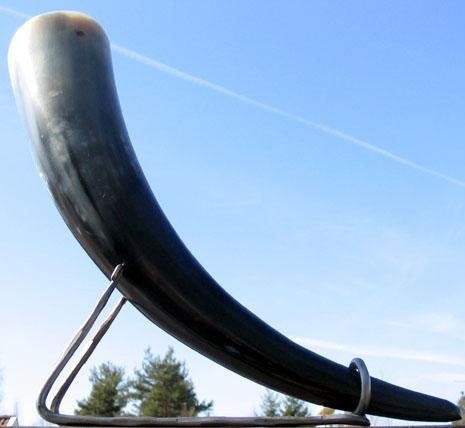 Small Iron Horn Stand with Drinking Horn - Viking Drinking Horns