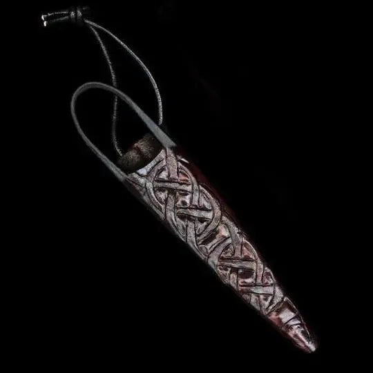 Hand-Forged Snips with Handmade Knotwork Design Leather Snips Sheath - Viking Crafts