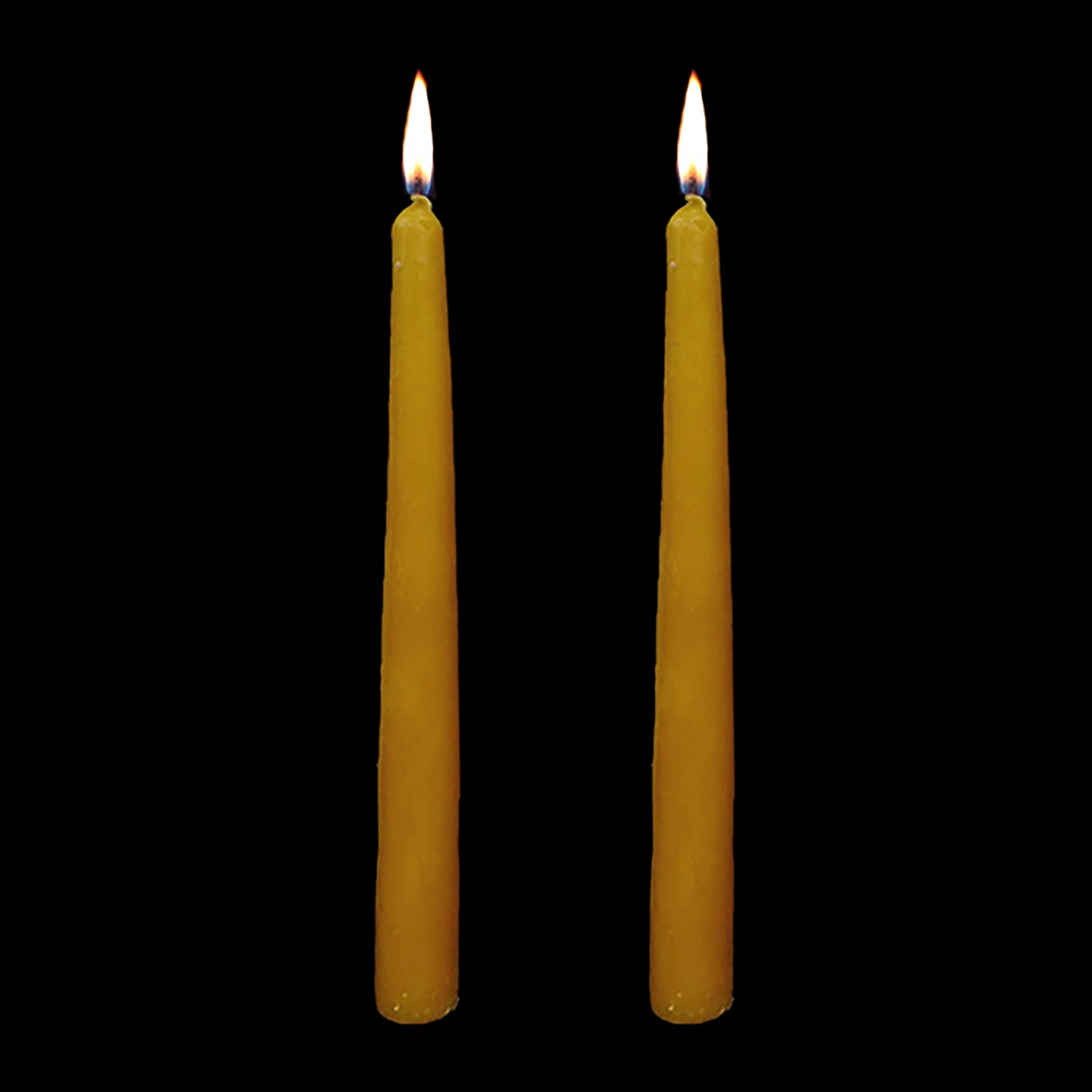 Large 100% Beeswax Candles x 2 - Lit