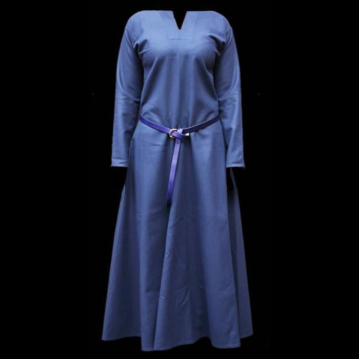 Handmade Womens Blue Wool Viking Dress - Viking Clothing