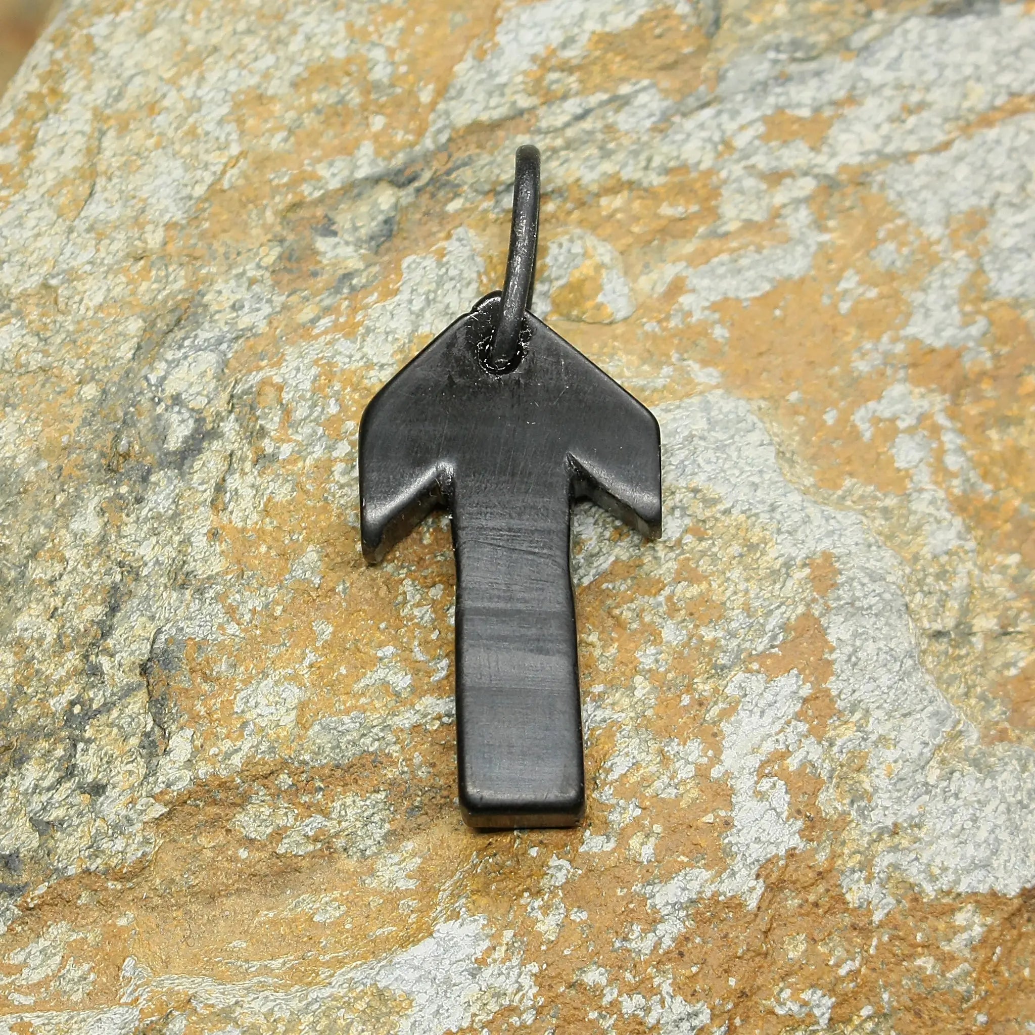 Black Horn Futhark Rune Pendant - Teiwaz