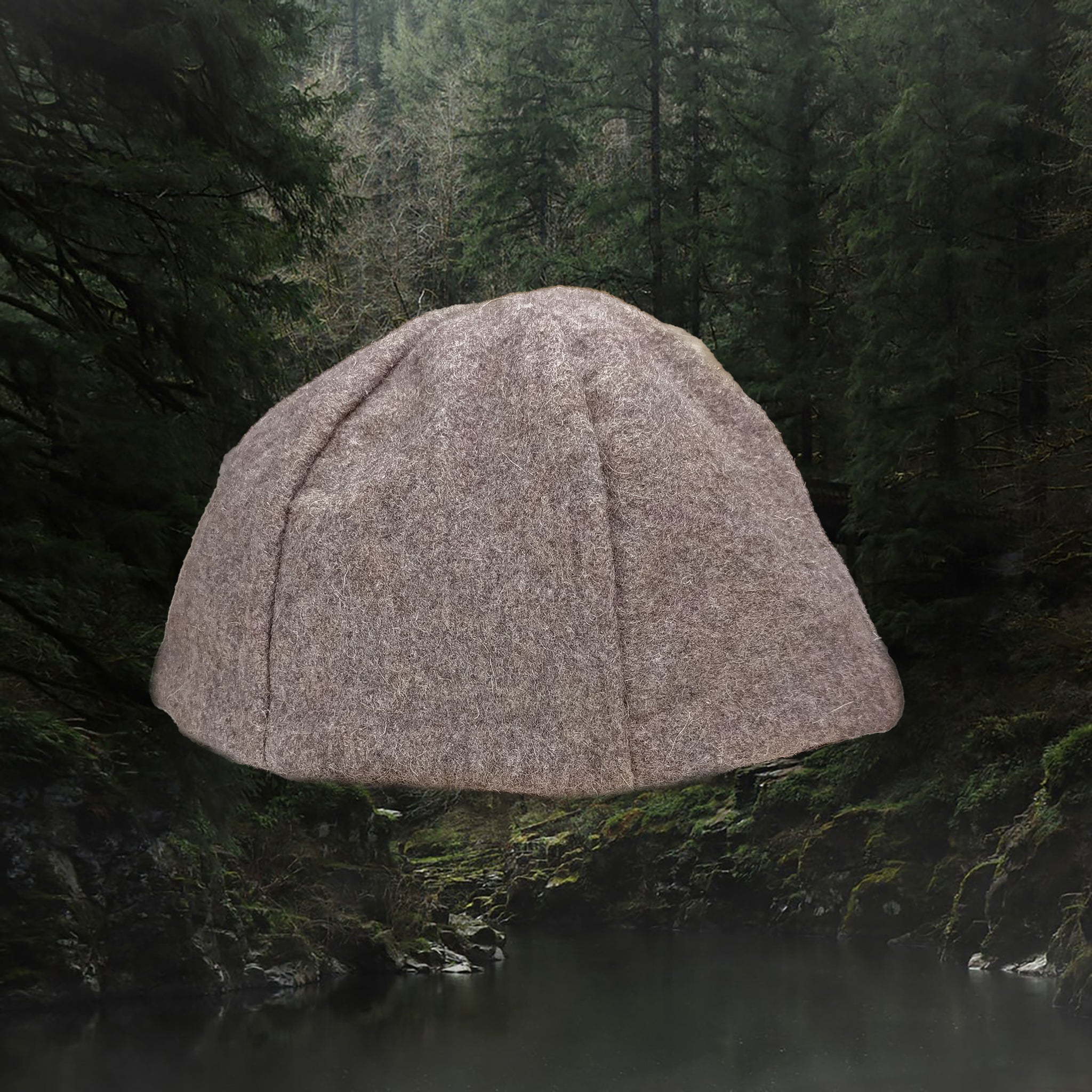 6 Panel Wool Viking Hat from Birka - Light Brown