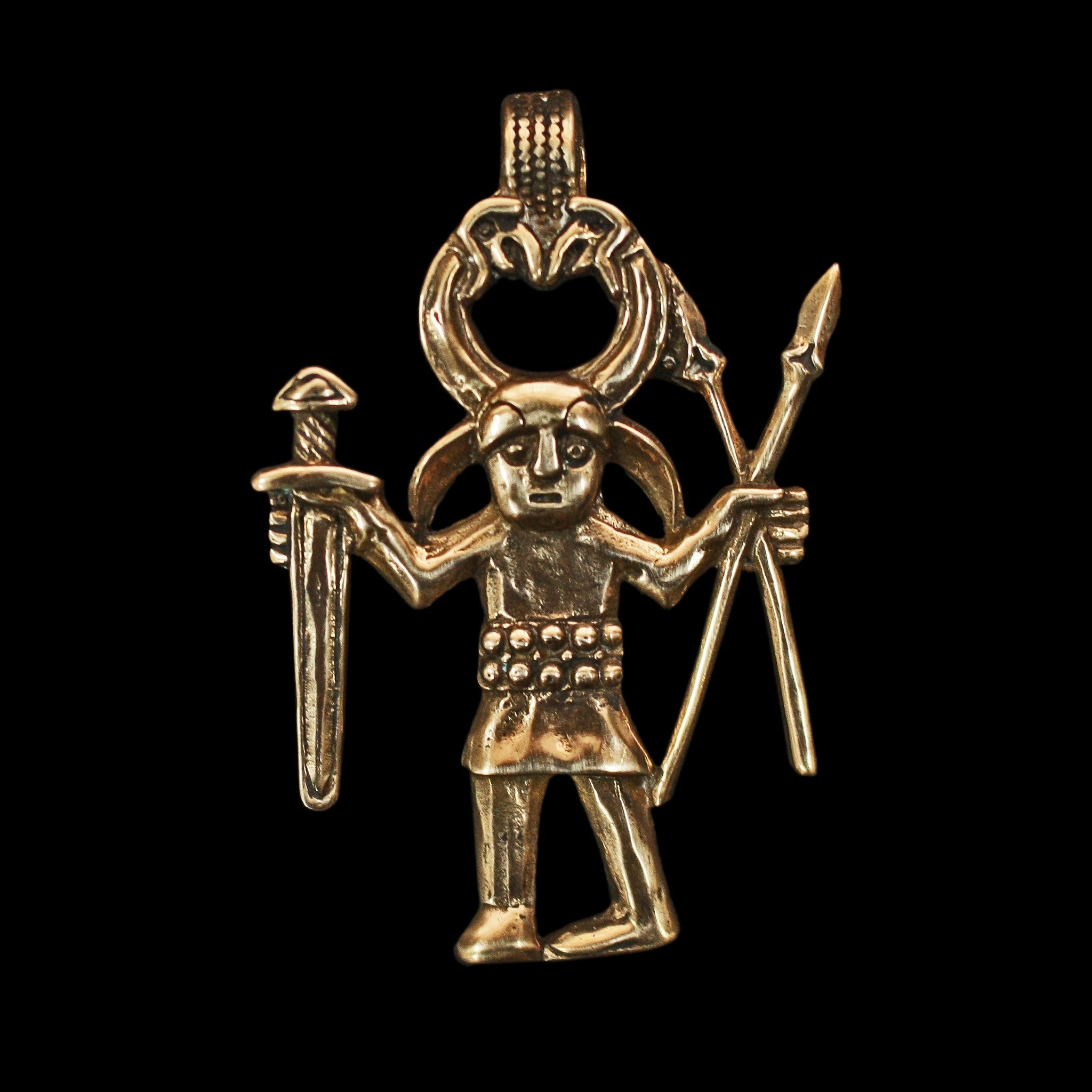 Large Bronze Odin Warrior Pendant