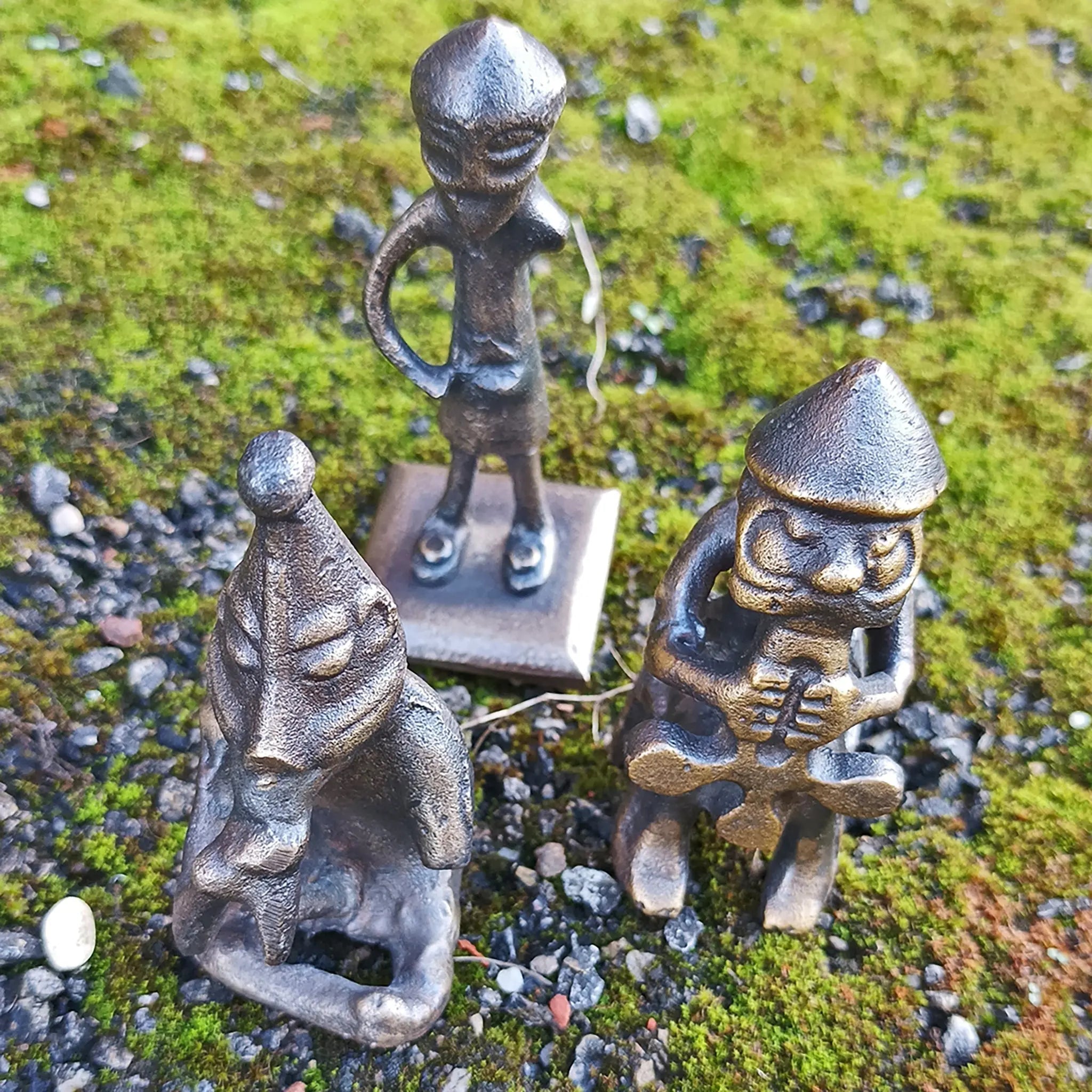 Bronze Norse God Statues Set on Moss
