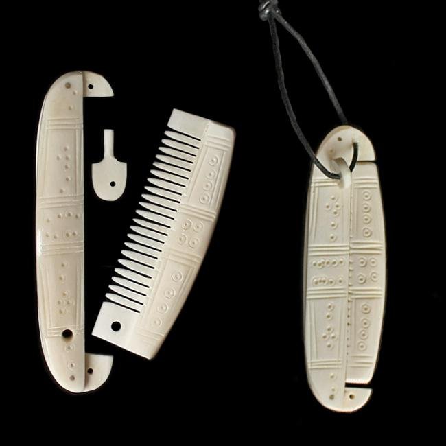 Decorated Encased Bone Viking Comb - Viking Combs