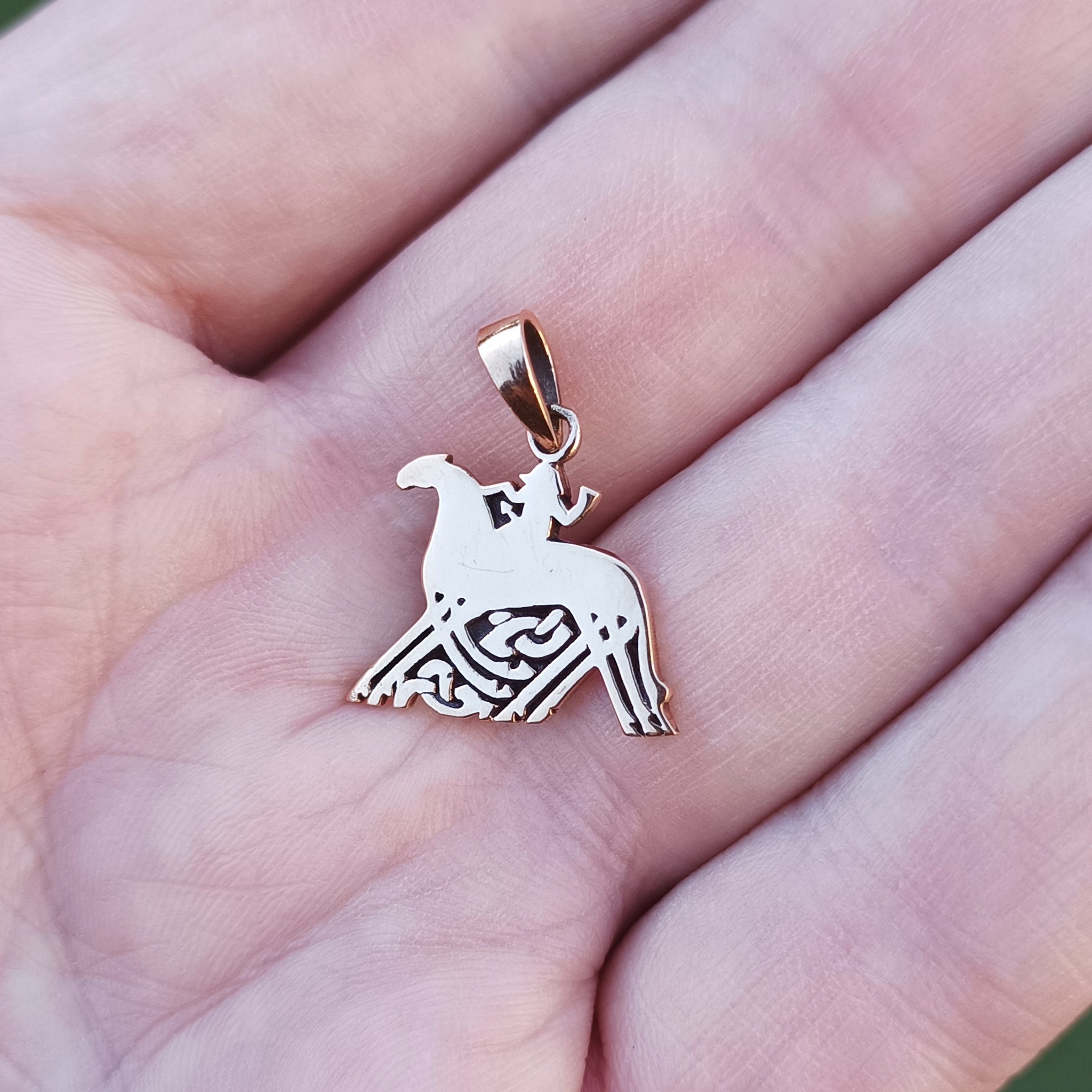 Sleipnir - Odin's Horse Pendant in Bronze on Hand