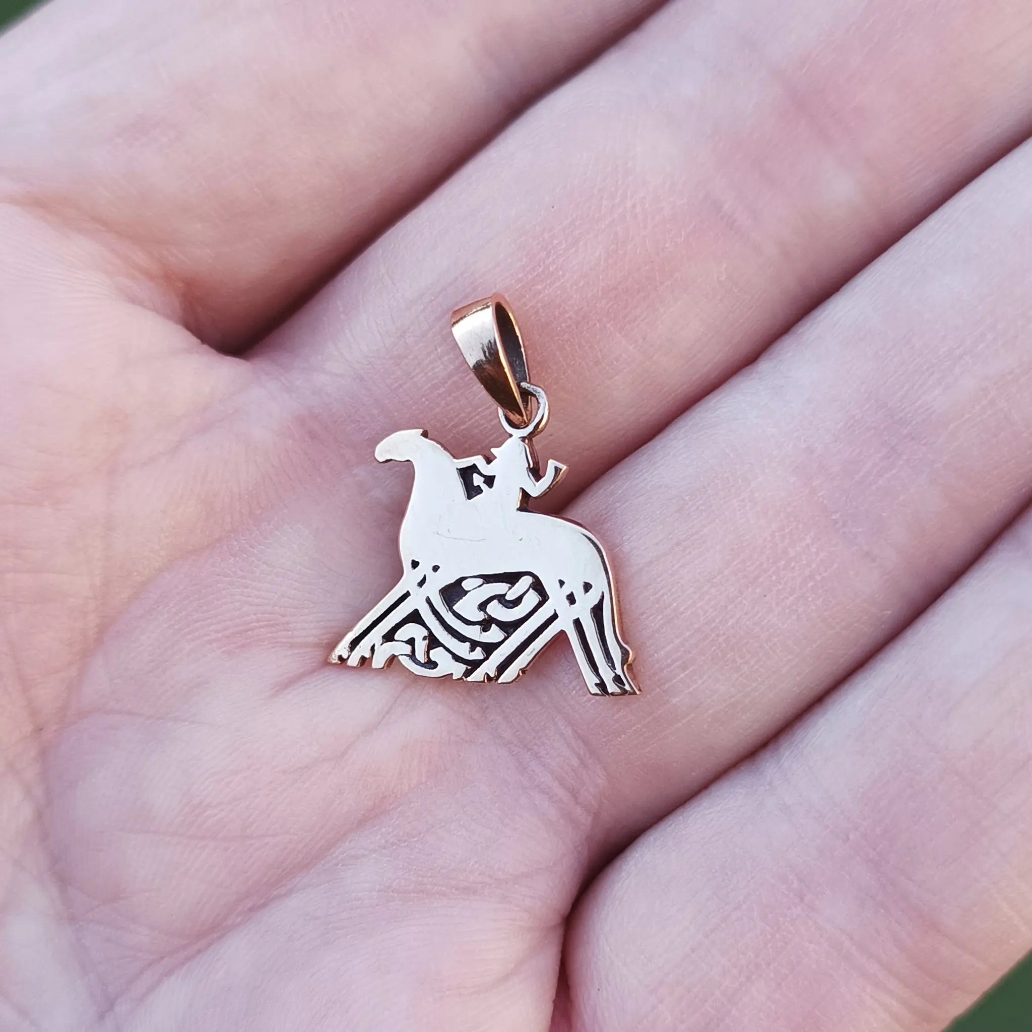 Sleipnir - Odin's Horse Pendant in Bronze on Hand