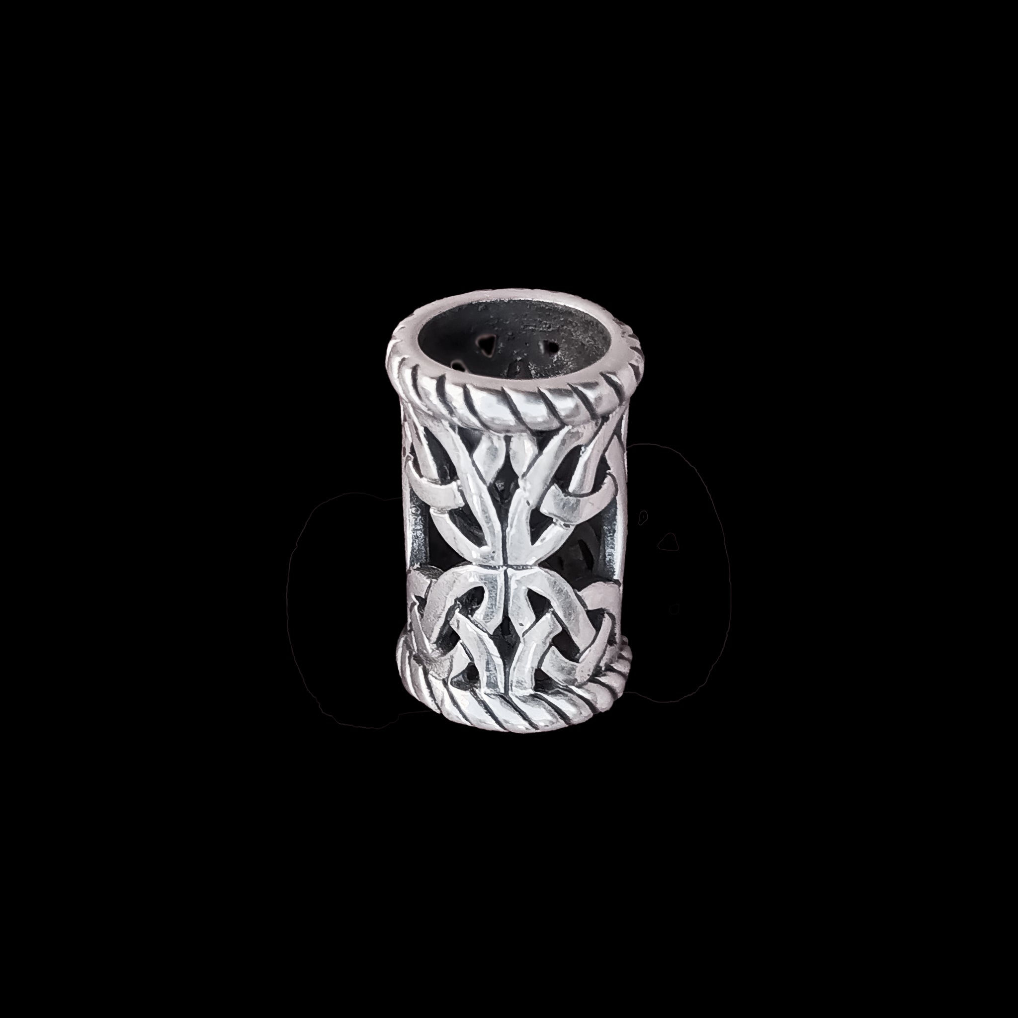 Medium Openwork Viking Beard Ring in Silver