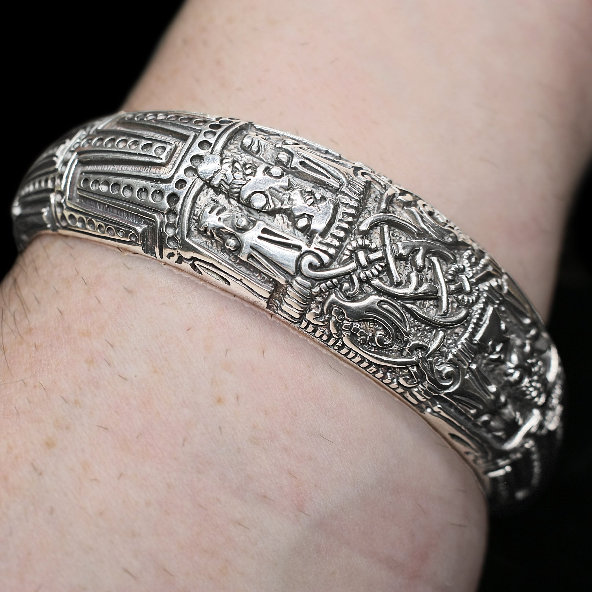 Silver Viking Arm Ring from Novgorod on Arm