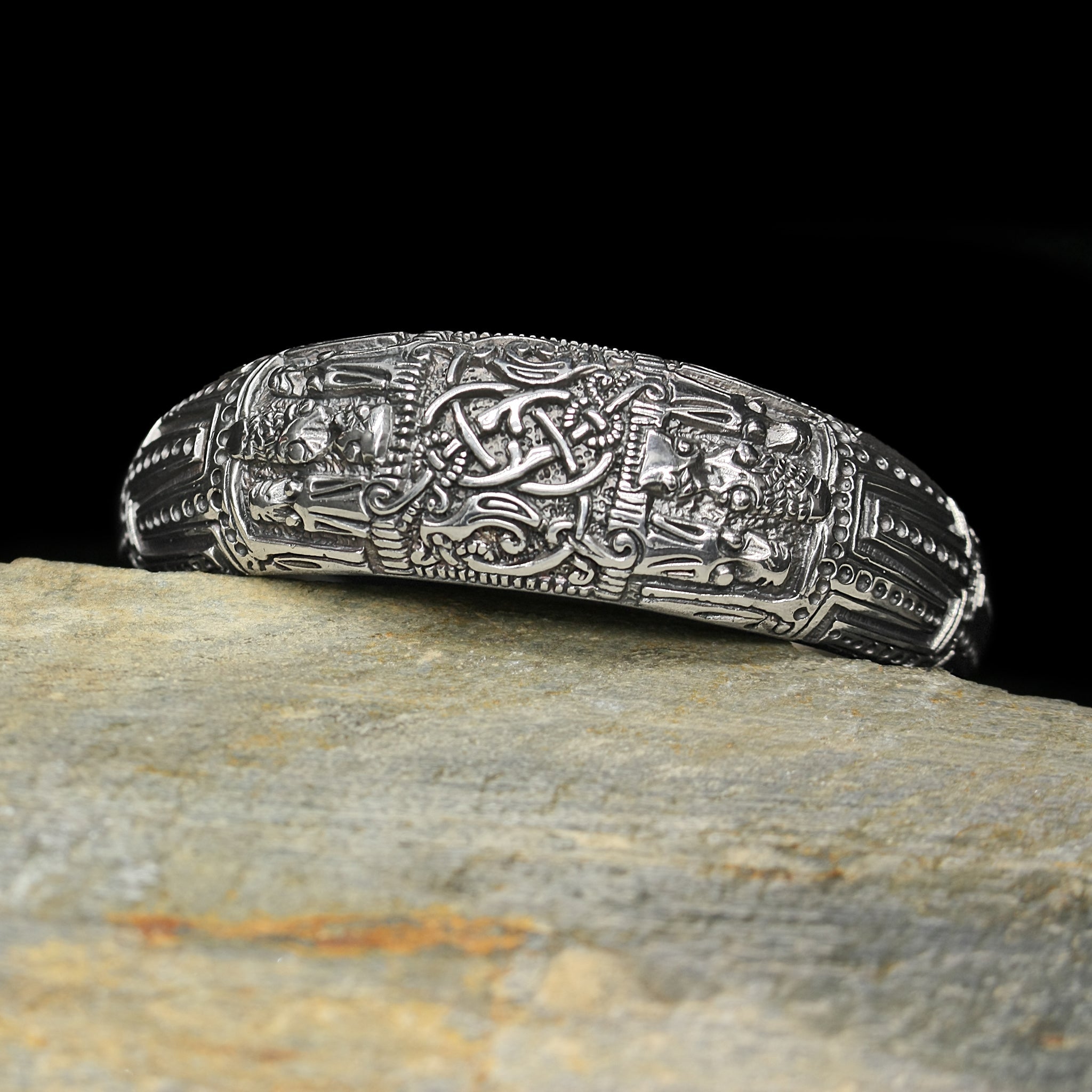 Silver Viking Arm Ring from Novgorod on Rock