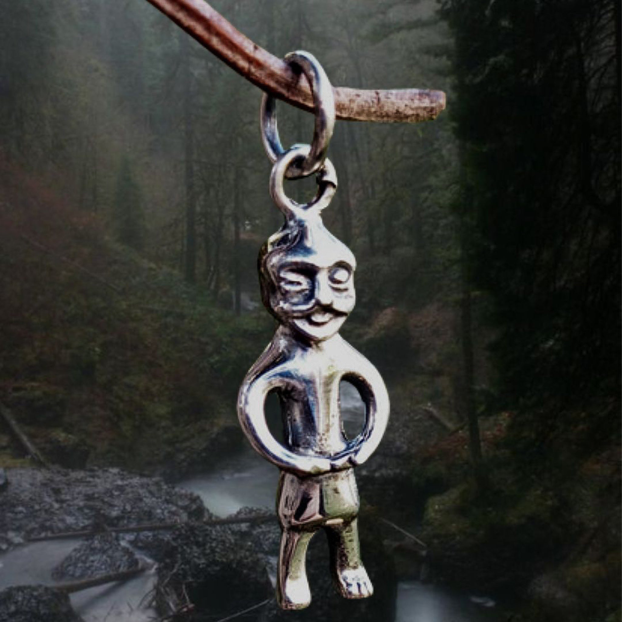 Silver Odin Pendant from Lund on Dark Stream Background