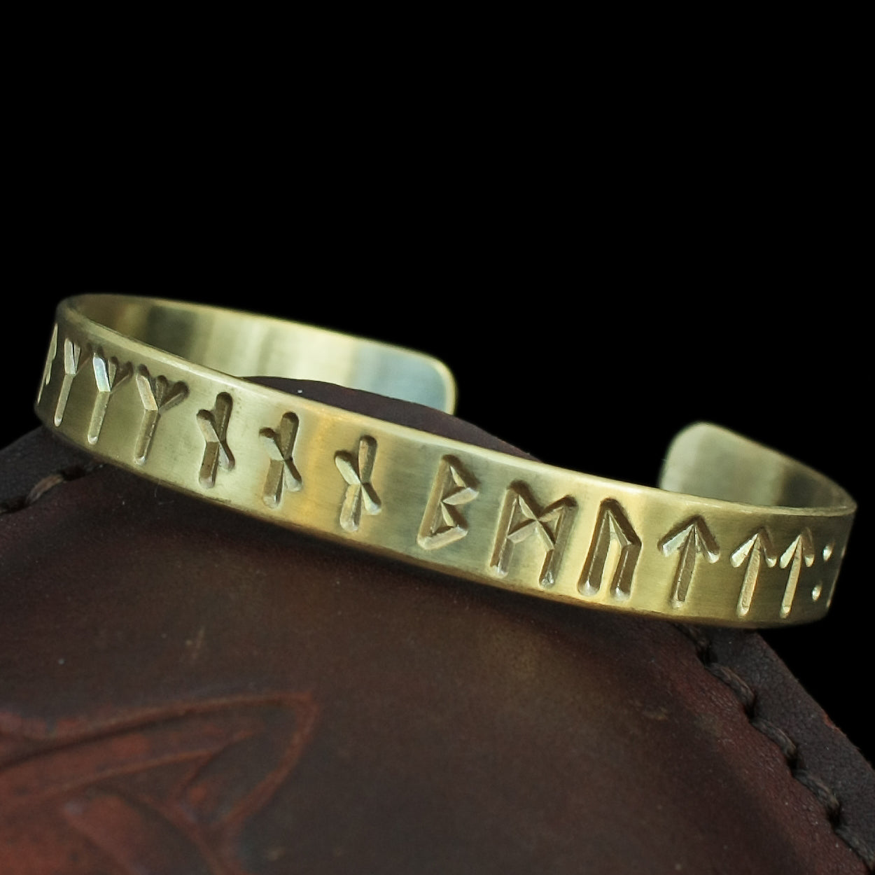 Brass Runic Saxon Bracelet Replica from Lindholm