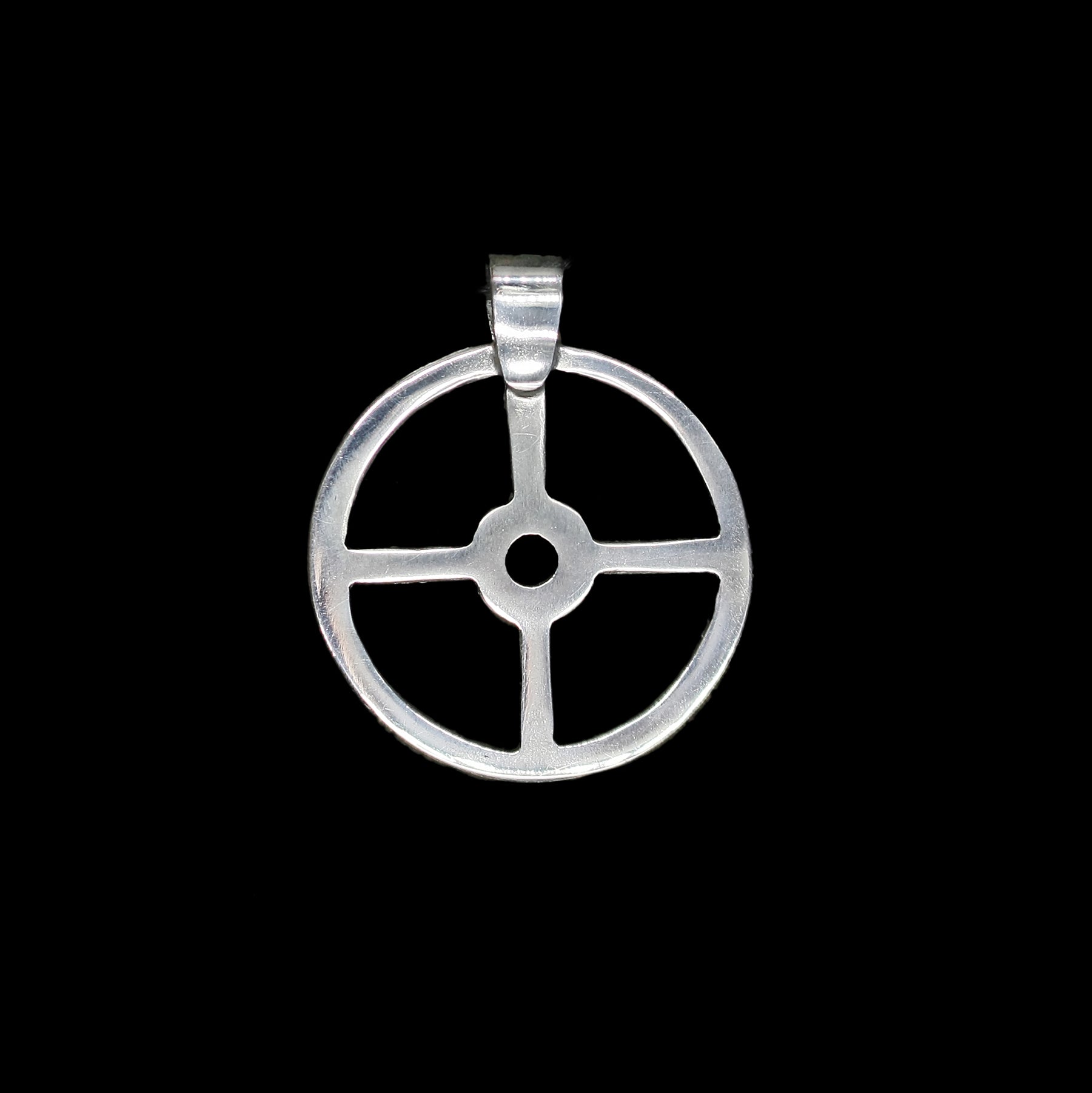 Silver Sun Cross Odin Pendant - New