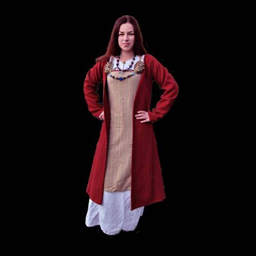 Red Wool Womens Viking Coat - Womens Viking Clothing