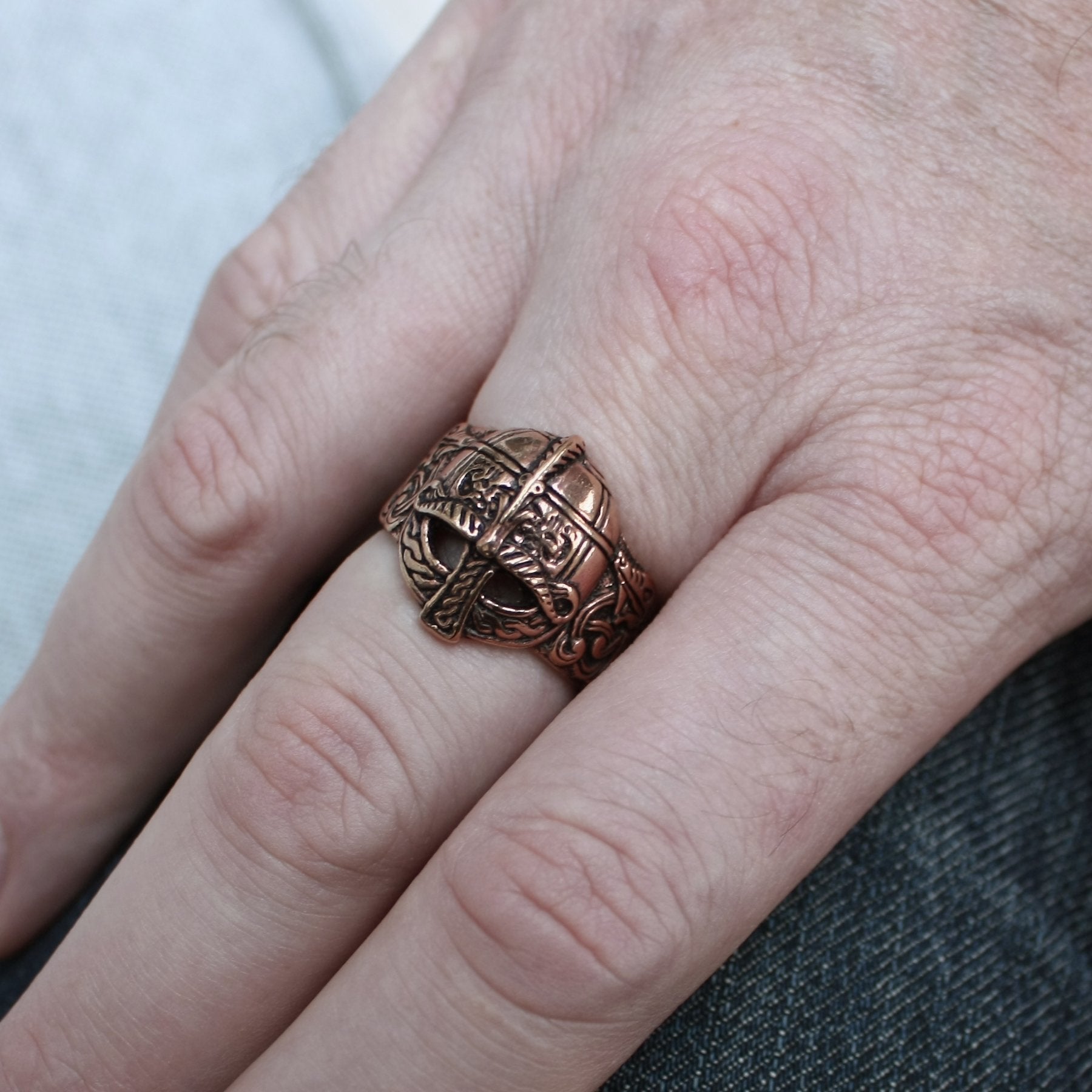 Bronze Viking Helmet Ring - Viking Rings