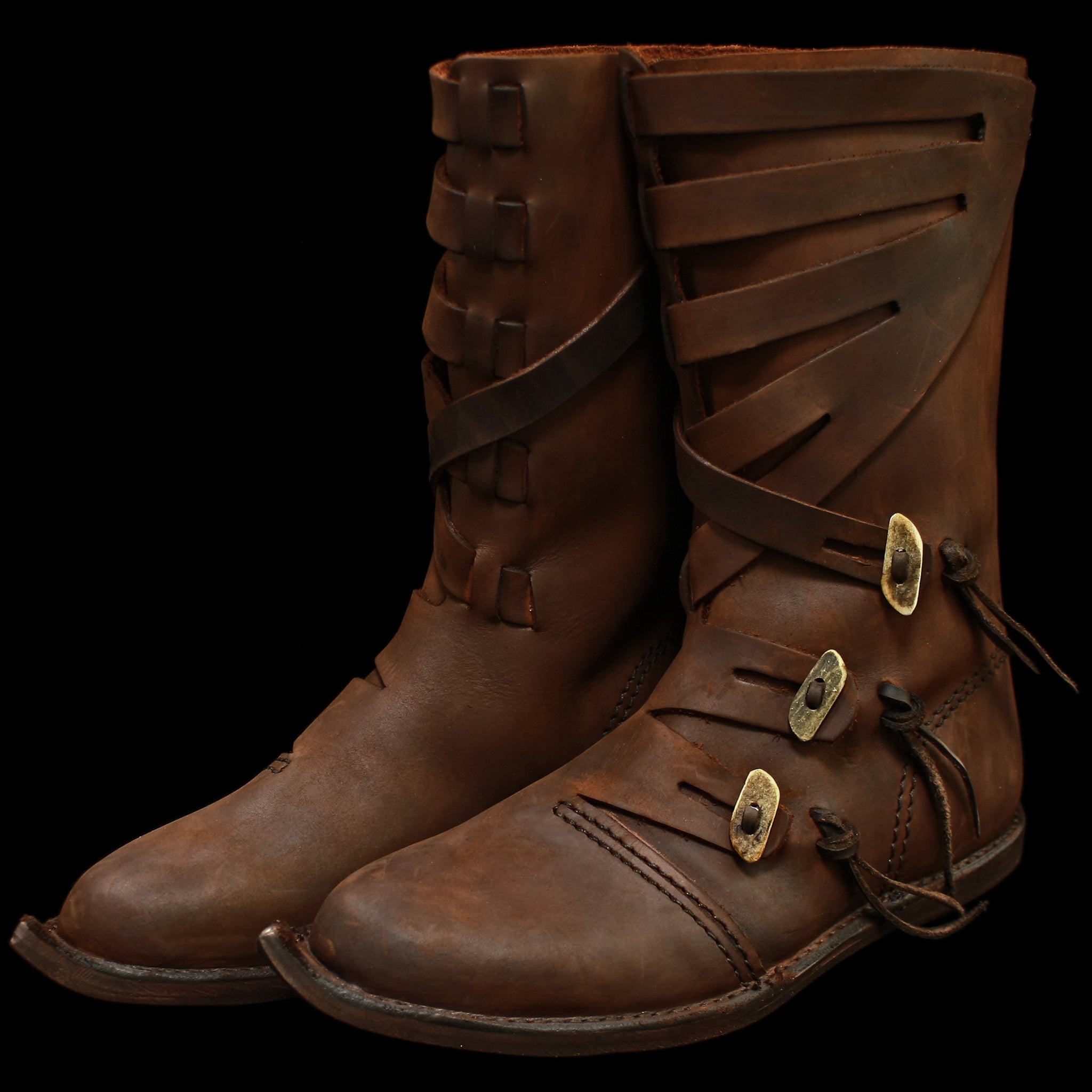 Handmade Pointed Viking Jarl Boots in Leather - Viking Footwear