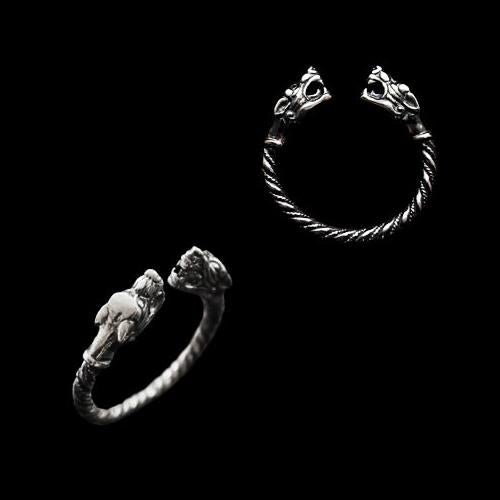 Silver Twisted Ferocious Wolves Ring - Viking Rings