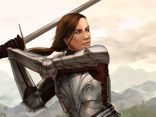 Woman wielding sword, retrieved from https://heroineimages.files.wordpress.com/2015/04/lady_bernice2.jpg (cropped for shape)--Viking Dragon Blogs